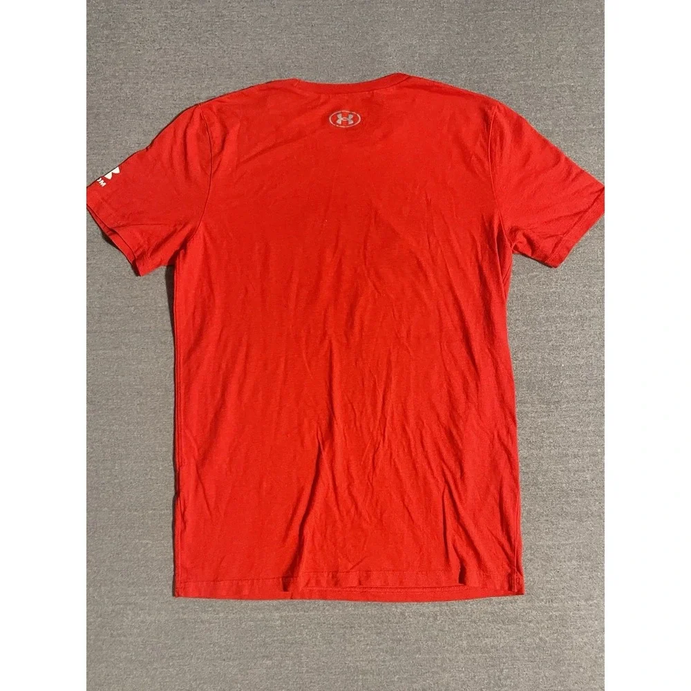 Under Armour USA Flag Logo T-Shirt Youth XL Red‎ Patriotic HeatGear Athletic